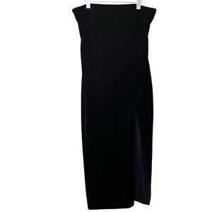 Reformation Dress Camden‎ Strapless Velvet Slit Midi Sz L